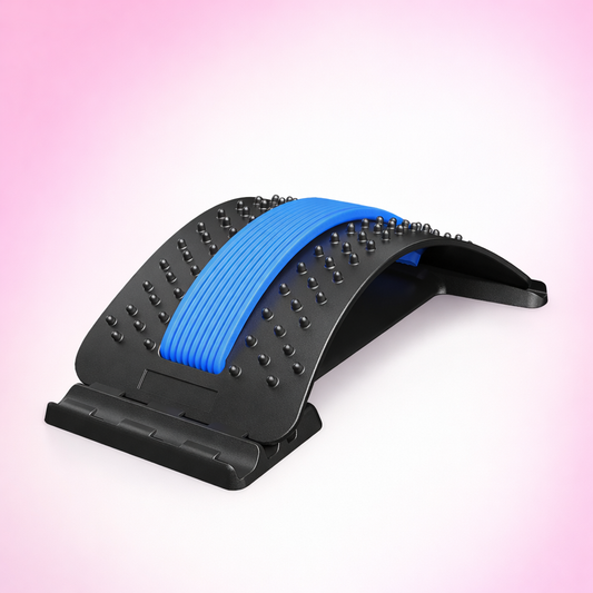 Multi-Level Back Stretcher Posture Corrector Device for Back Pain Relief with Back Support Mate Magic Back Stretching Massage (Blue)